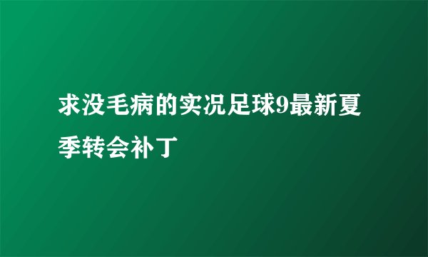 求没毛病的实况足球9最新夏季转会补丁