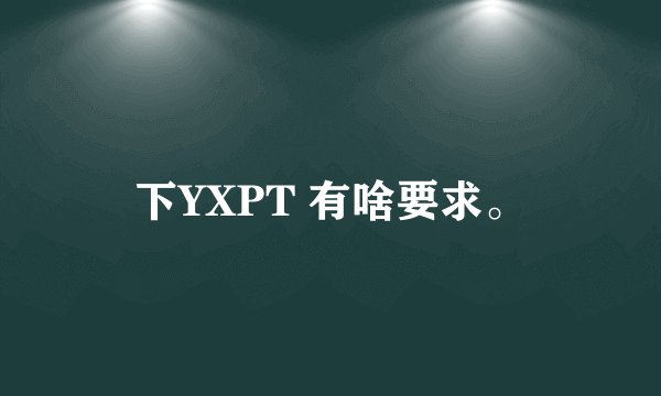 下YXPT 有啥要求。