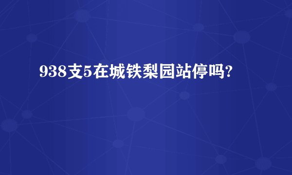 938支5在城铁梨园站停吗?