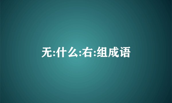无:什么:右:组成语