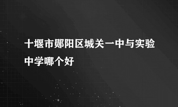 十堰市郧阳区城关一中与实验中学哪个好
