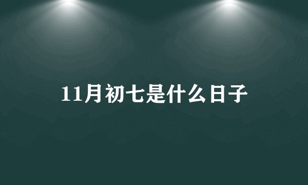 11月初七是什么日子