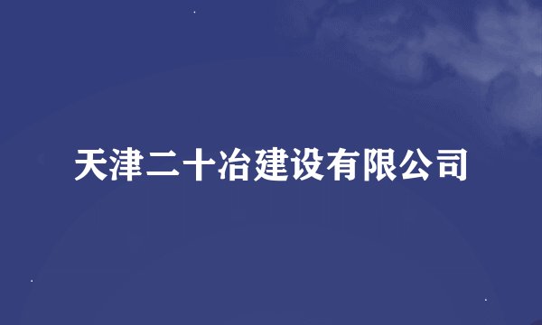 天津二十冶建设有限公司