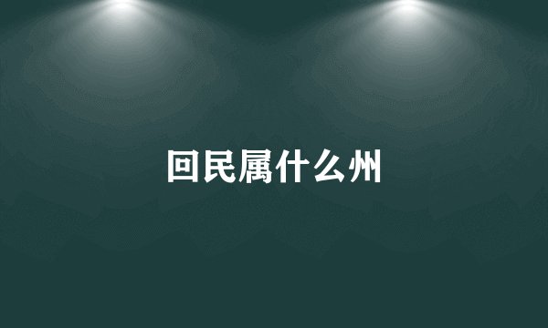 回民属什么州