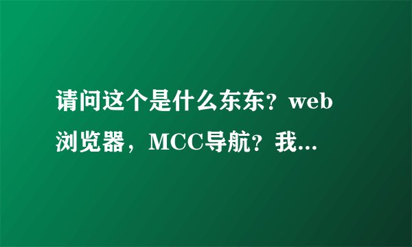 请问这个是什么东东？web 浏览器，MCC导航？我没用过啊，他怎么自己出来的？是木马吗