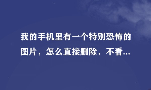 我的手机里有一个特别恐怖的图片，怎么直接删除，不看图片，就是直接删除。