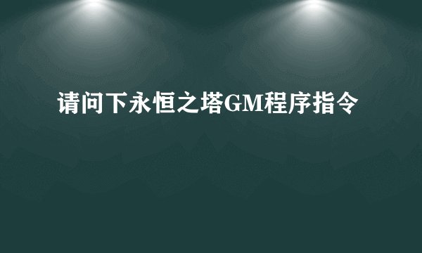 请问下永恒之塔GM程序指令