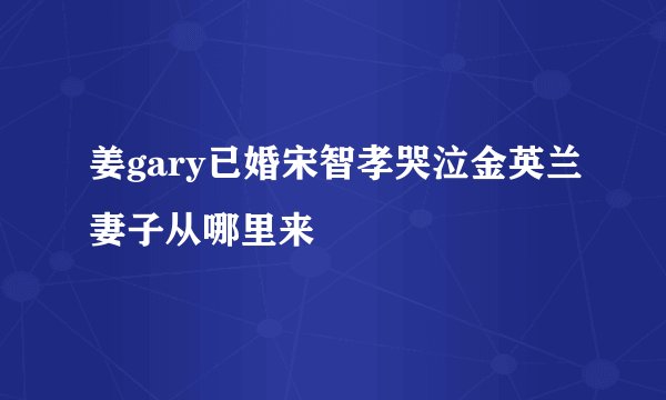 姜gary已婚宋智孝哭泣金英兰妻子从哪里来
