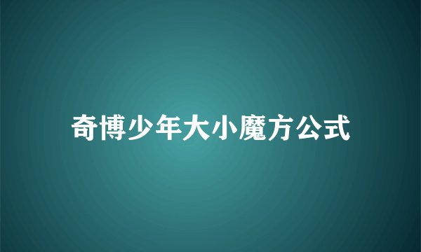 奇博少年大小魔方公式