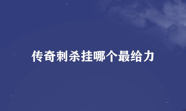 传奇刺杀挂哪个最给力