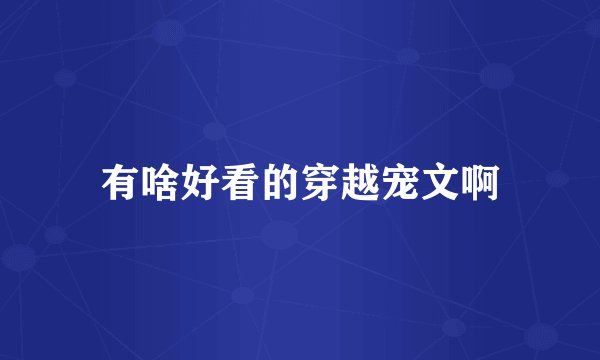 有啥好看的穿越宠文啊