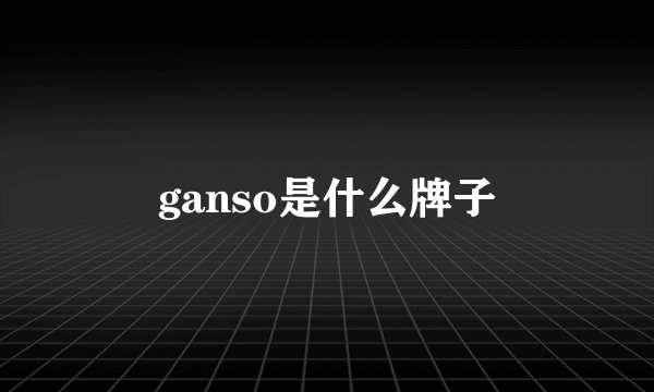 ganso是什么牌子