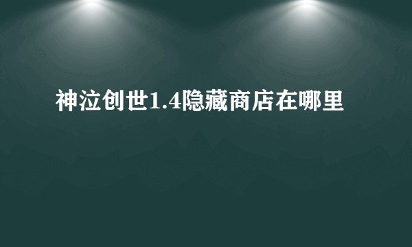 神泣创世1.4隐藏商店在哪里