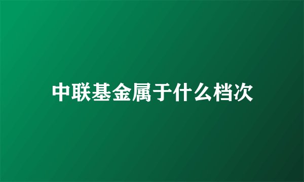 中联基金属于什么档次