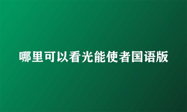 哪里可以看光能使者国语版