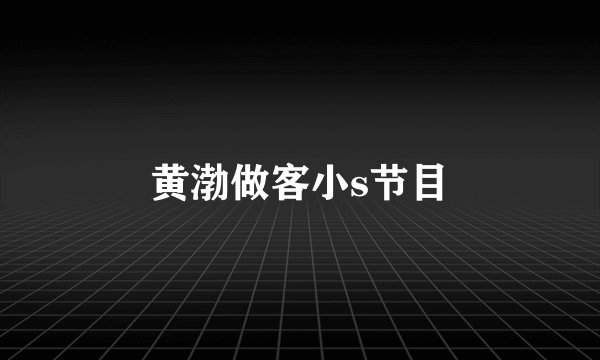黄渤做客小s节目