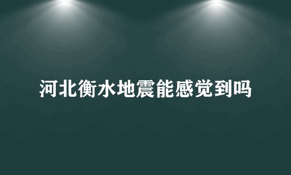 河北衡水地震能感觉到吗