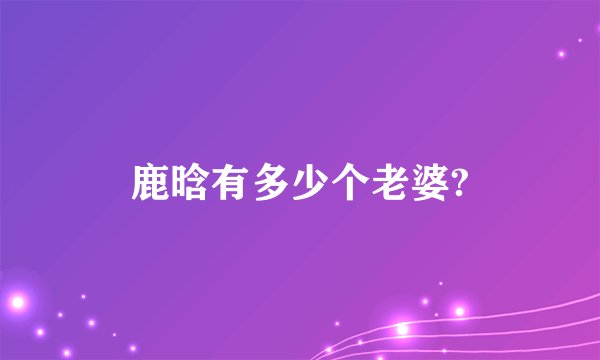 鹿晗有多少个老婆?