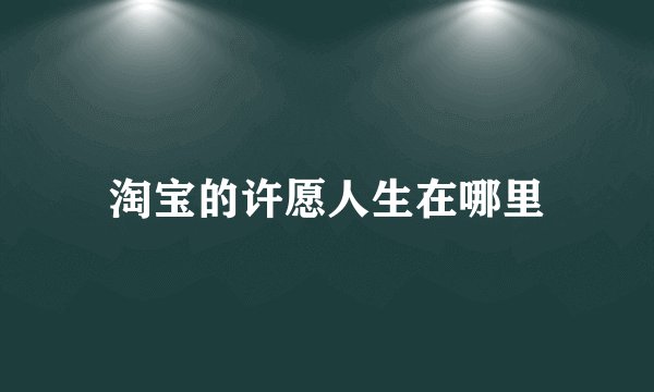 淘宝的许愿人生在哪里
