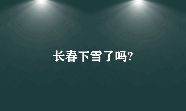 长春下雪了吗?