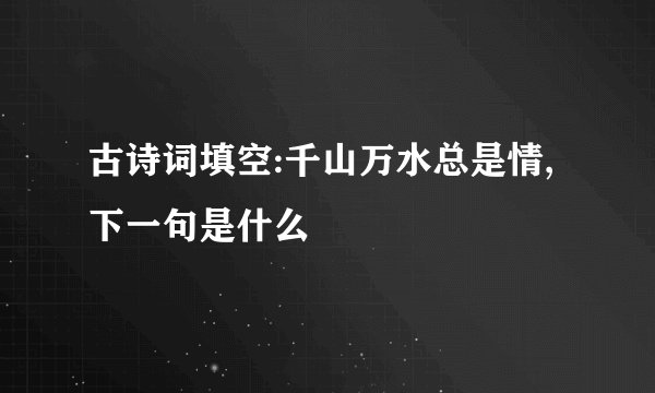 古诗词填空:千山万水总是情,下一句是什么