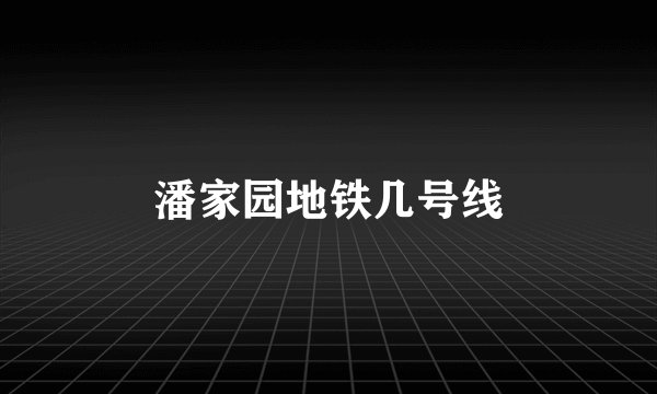 潘家园地铁几号线