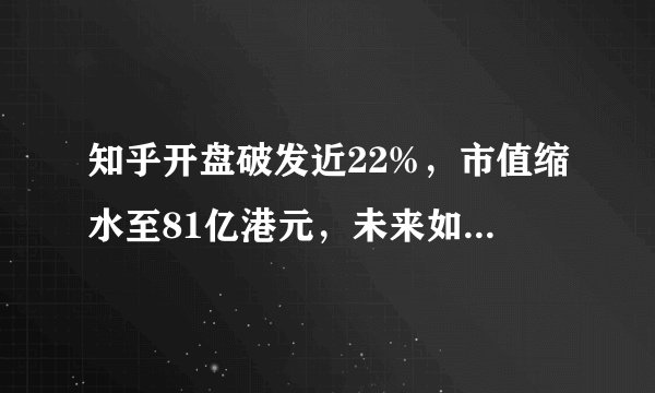 知乎开盘破发近22%，市值缩水至81亿港元，未来如何走出亏损局面？