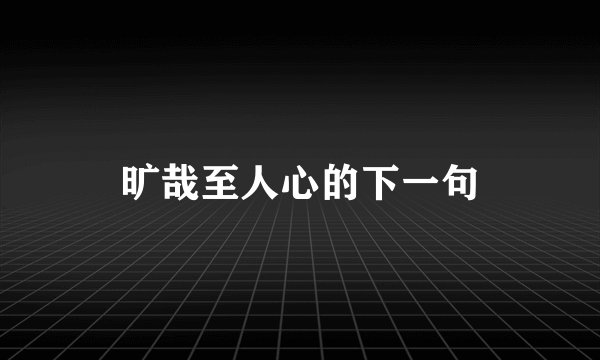 旷哉至人心的下一句