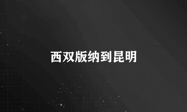 西双版纳到昆明