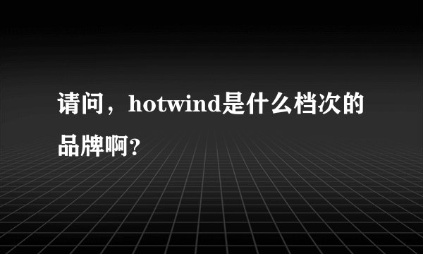 请问，hotwind是什么档次的品牌啊？