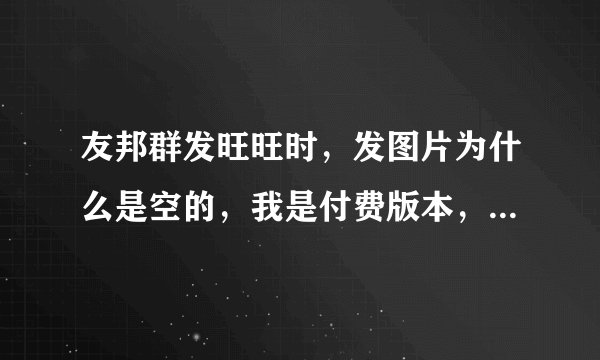 友邦群发旺旺时，发图片为什么是空的，我是付费版本，到底要注意什么呢？求指教，急！