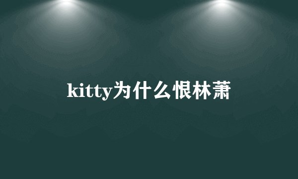 kitty为什么恨林萧
