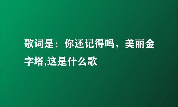 歌词是：你还记得吗，美丽金字塔,这是什么歌