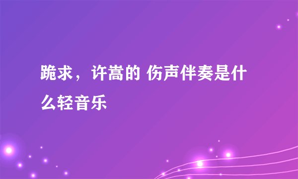 跪求，许嵩的 伤声伴奏是什么轻音乐