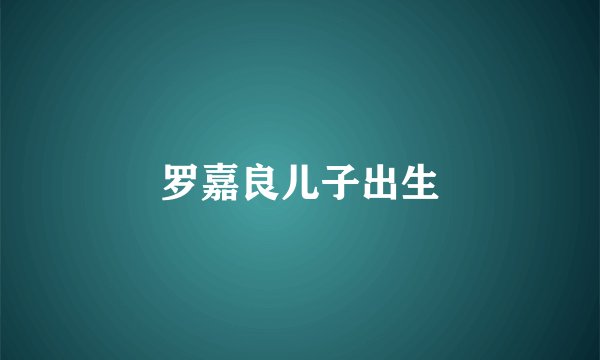 罗嘉良儿子出生