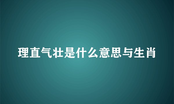 理直气壮是什么意思与生肖