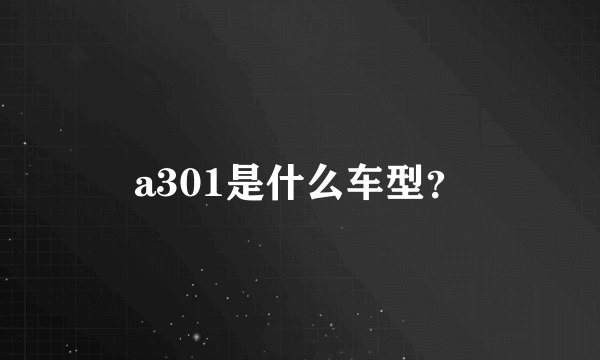 a301是什么车型？