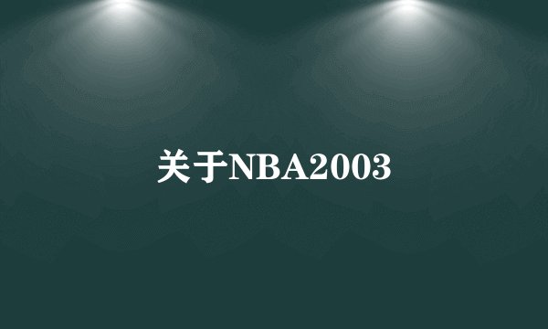 关于NBA2003