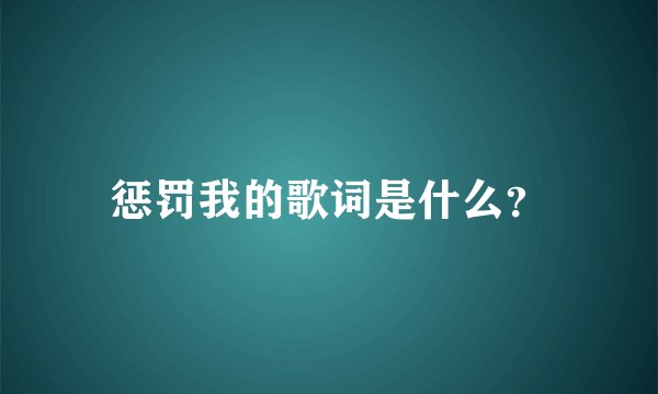 惩罚我的歌词是什么？