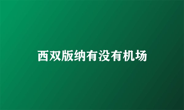 西双版纳有没有机场