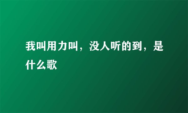 我叫用力叫，没人听的到，是什么歌