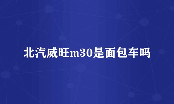 北汽威旺m30是面包车吗