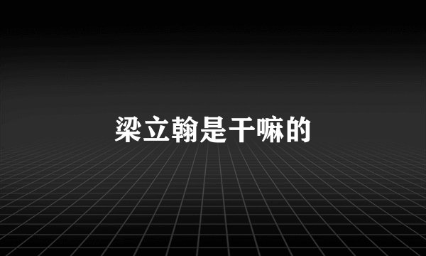 梁立翰是干嘛的