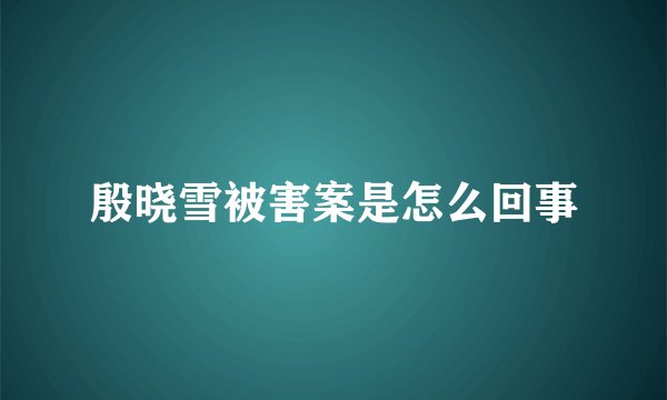 殷晓雪被害案是怎么回事
