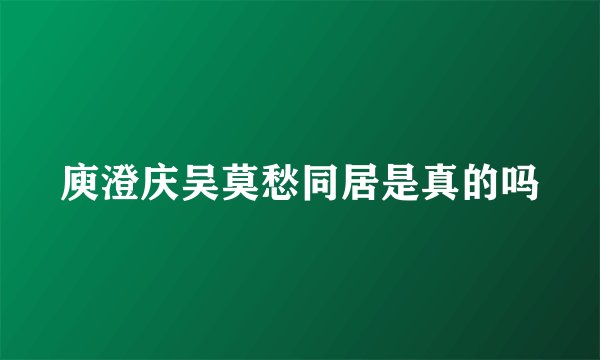 庾澄庆吴莫愁同居是真的吗