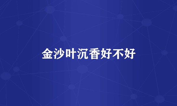 金沙叶沉香好不好