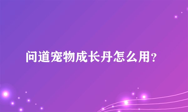 问道宠物成长丹怎么用？