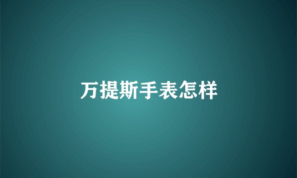 万提斯手表怎样