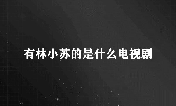 有林小苏的是什么电视剧
