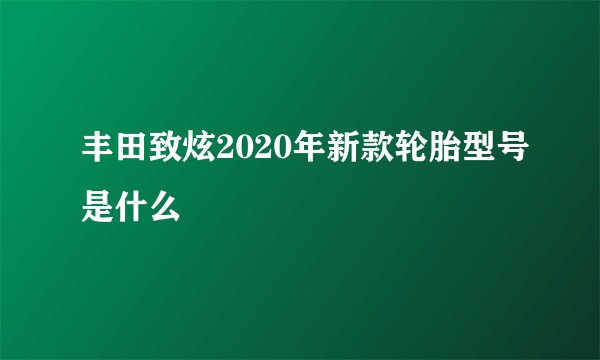 丰田致炫2020年新款轮胎型号是什么